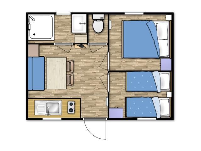 plan d'un mobil home O'hara de 20m²